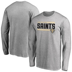New Orleans Saints Iconic Collection On Side Stripe Long Sleeve T-Shirt