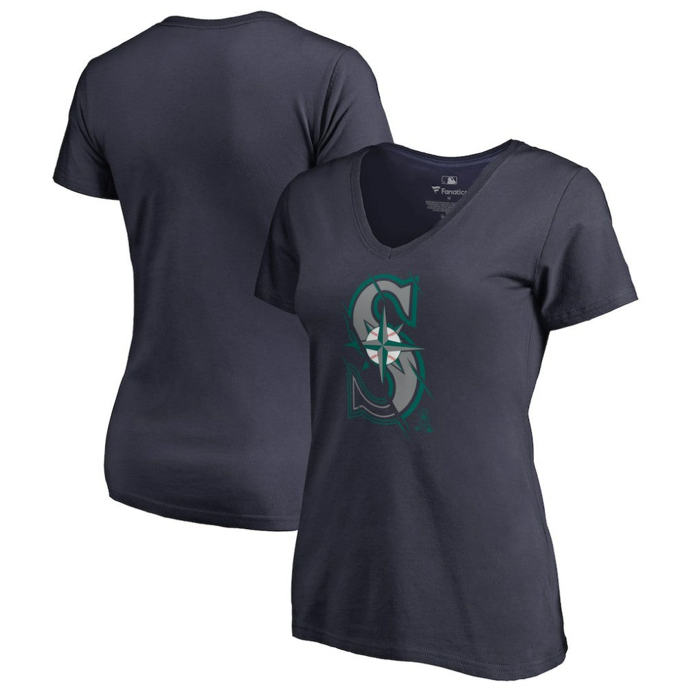 Seattle Mariners Women's X-Ray V-Neck T-Shirt | MLB New