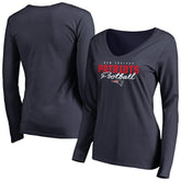 New England Patriots Women's Iconic Collection Script Assist Long Sleeve V-Neck T-Shirt
