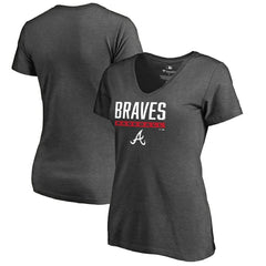 Atlanta Braves Women's Win Stripe V-Neck T-Shirt | MLB Shop