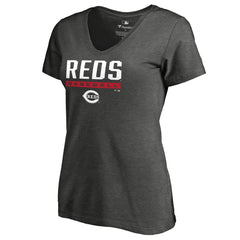 Cincinnati Reds Women's Win Stripe V-Neck T-Shirt | MLB Sale