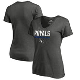 Kansas City Royals Women's Win Stripe V-Neck T-Shirt | MLB New