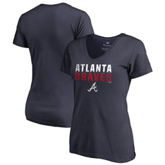 Atlanta Braves Women's Fade Out V-Neck T-Shirt | MLB US