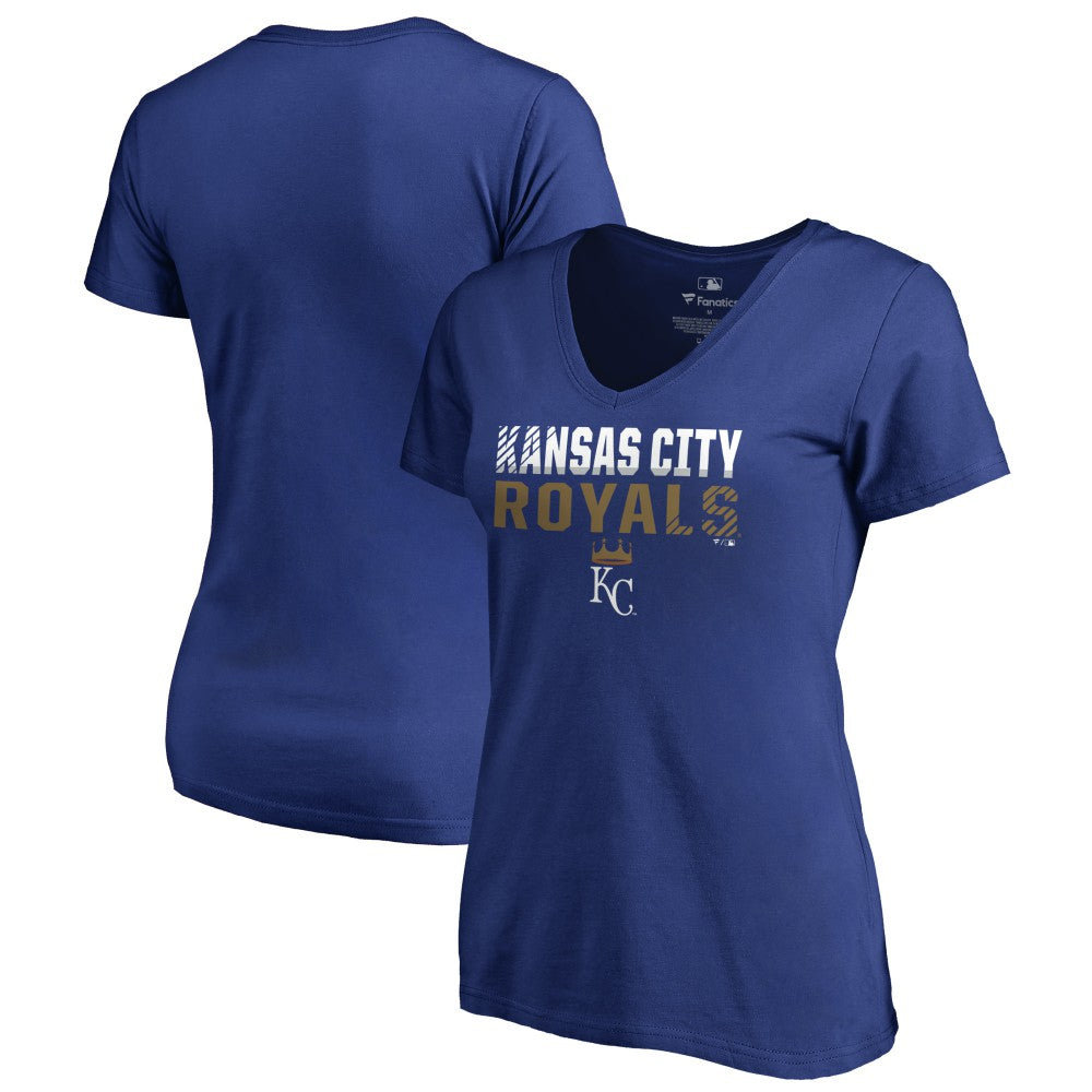 Kansas City Royals Women's Fade Out V-Neck T-Shirt | MLB Discount