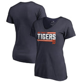 Detroit Tigers Women's Onside Stripe V-Neck T-Shirt | MLB Online
