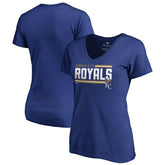 Kansas City Royals Women's Onside Stripe V-Neck T-Shirt | MLB For sale
