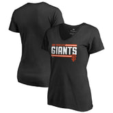 San Francisco Giants Women's Onside Stripe V-Neck T-Shirt | MLB Discount