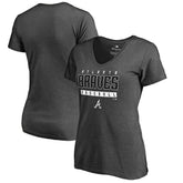 Atlanta Braves Women's Charcoal Stack V-Neck T-Shirt | MLB For sale