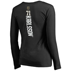 William Karlsson Vegas Golden Knights Women's Backer V-Neck Long Sleeve T-Shirt On Sale