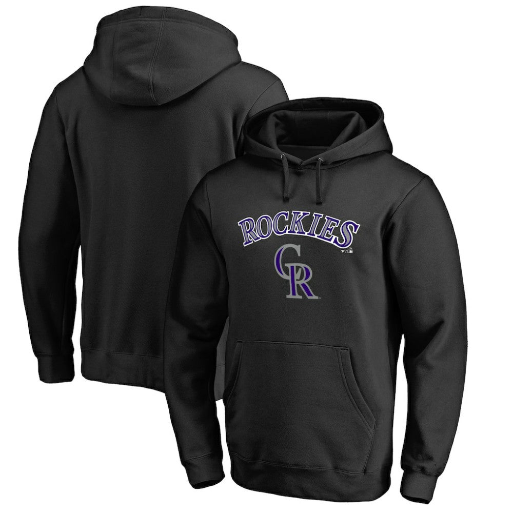 Colorado Rockies Team Lockup Fitted Pullover Hoodie | MLB Sale