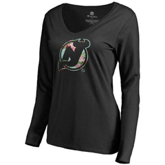 New Jersey Devils Women's Lovely Long Sleeve V-Neck T-Shirt On Sale