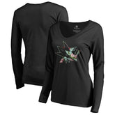 San Jose Sharks Women's Lovely Long Sleeve V-Neck T-Shirt Discount