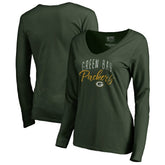 Green Bay Packers Women's Graceful Long Sleeve V-Neck T-Shirt