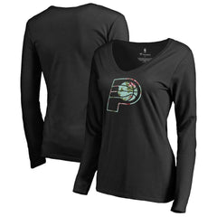 Indiana Pacers Women's Lovely V-Neck Long Sleeve T-Shirt On Sale