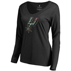 San Antonio Spurs Women's Lovely V-Neck Long Sleeve T-Shirt For Sale