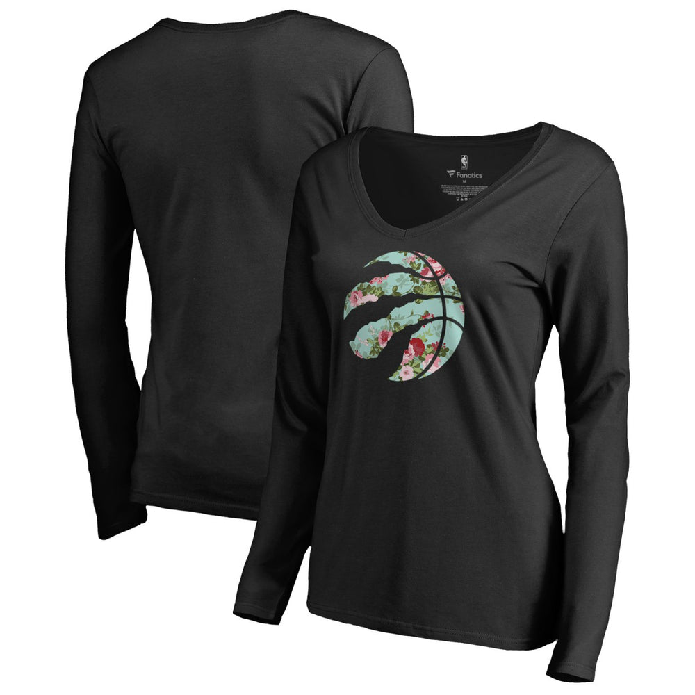 Toronto Raptors Women's Lovely V-Neck Long Sleeve T-Shirt On Sale