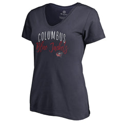 Columbus Blue Jackets Women's Graceful V-Neck T-Shirt On Sale
