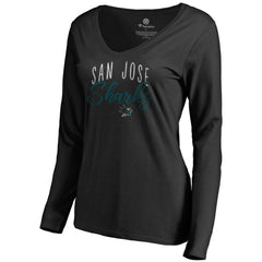 San Jose Sharks Women's Graceful Long Sleeve V-Neck T-Shirt Discount
