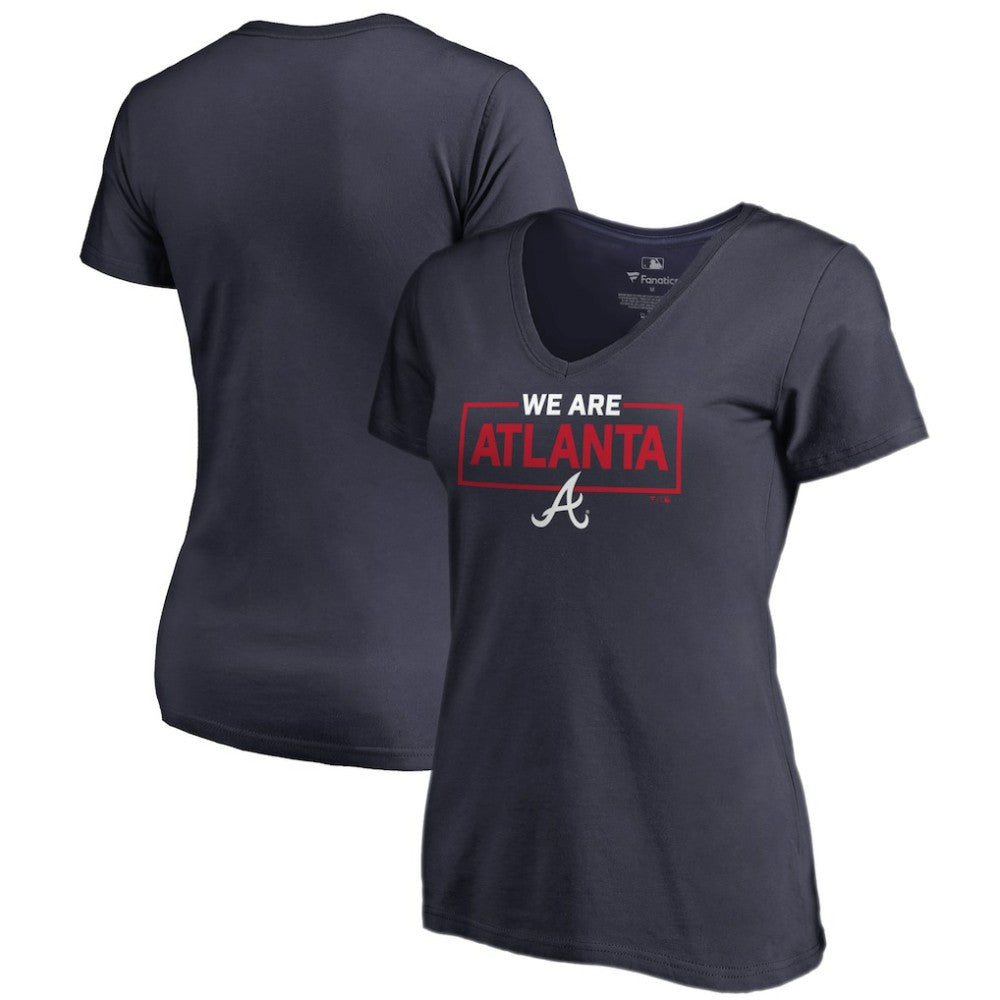 Atlanta Braves Women's We Are Icon V-Neck T-Shirt | MLB New
