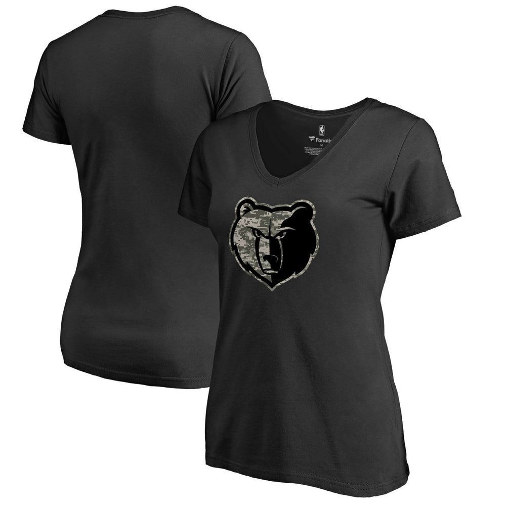 Memphis Grizzlies Women's Cloak Camo V-Neck T-Shirt On Sale