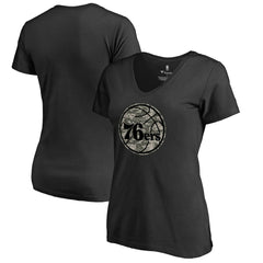 Philadelphia 76ers Women's Cloak Camo V-Neck T-Shirt On Sale
