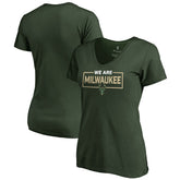 Milwaukee Bucks Women's We Are Iconic Collection V-Neck T-Shirt On Sale