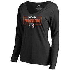 Philadelphia Flyers Women's Iconic Collection We Are Long Sleeve V-Neck T-Shirt Outlet