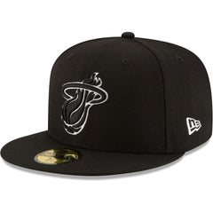 Miami Heat Black & White Logo 59FIFTY Fitted Hat Discount
