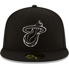 Miami Heat Black & White Logo 59FIFTY Fitted Hat Discount