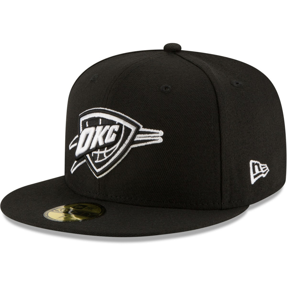 Oklahoma City Thunder Black & White Logo 59FIFTY Fitted Hat Online
