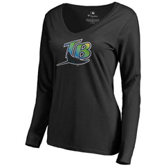 Tampa Bay Rays Women's Cooperstown Collection Forbes Long Sleeve V-Neck T-Shirt | MLB Sale