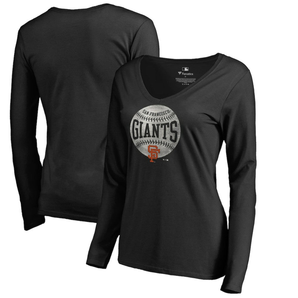 San Francisco Giants Women's Cooperstown Collection Slider Long Sleeve V-Neck T-Shirt | MLB Outlet