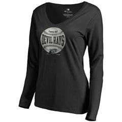 Tampa Bay Rays Women's Cooperstown Collection Slider Long Sleeve V-Neck T-Shirt | MLB On Sale