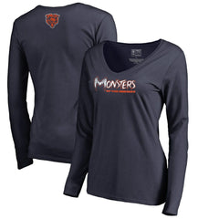 Chicago Bears Women's Monsters Long Sleeve V-Neck T-Shirt