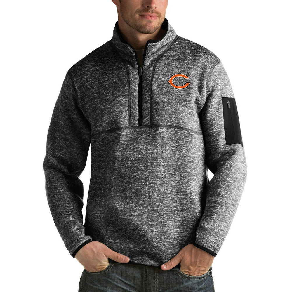 Chicago Bears Antigua Fortune Big & Tall Quarter-Zip Pullover Jacket