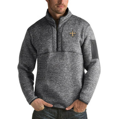 New Orleans Saints Antigua Fortune Big & Tall Quarter-Zip Pullover Jacket