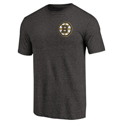Boston Bruins Primary Logo Left Chest Distressed Tri-Blend T-Shirt Online