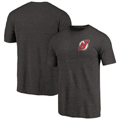 New Jersey Devils Primary Logo Left Chest Distressed Tri-Blend T-Shirt Online