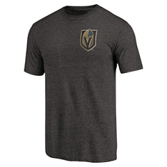 Vegas Golden Knights Primary Logo Left Chest Distressed Tri-Blend T-Shirt On Sale
