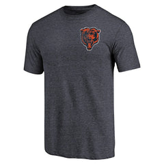 Chicago Bears Primary Logo Left Chest Distressed Tri-Blend T-Shirt