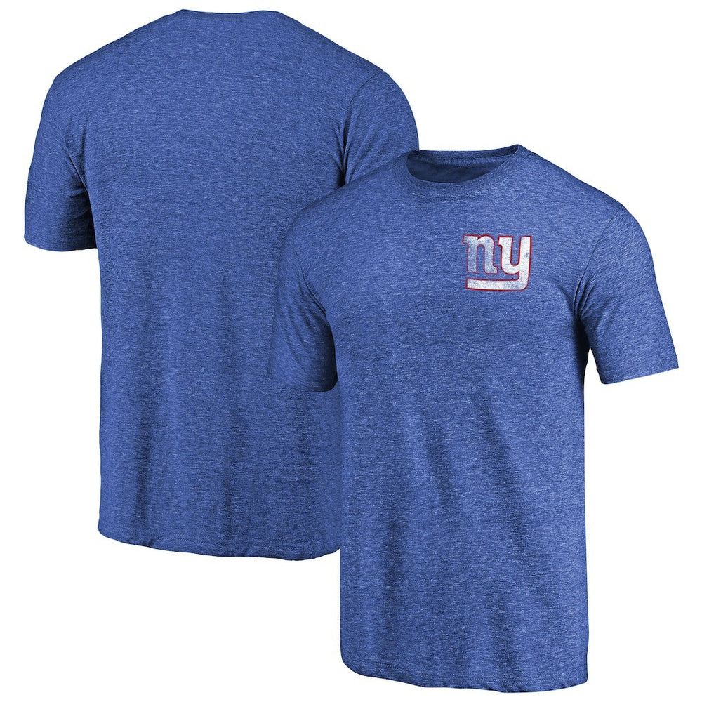 New York Giants Primary Logo Left Chest Distressed Tri-Blend T-Shirt