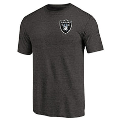 Las Vegas Raiders Primary Logo Left Chest Distressed Tri-Blend T-Shirt