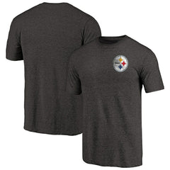 Pittsburgh Steelers Primary Logo Left Chest Distressed Tri-Blend T-Shirt
