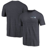 Seattle Seahawks Primary Logo Left Chest Distressed Tri-Blend T-Shirt