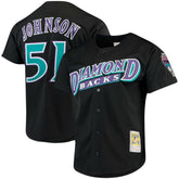 Randy Johnson Arizona Diamondbacks Big & Tall Cooperstown Mesh Batting Practice Jersey - Black