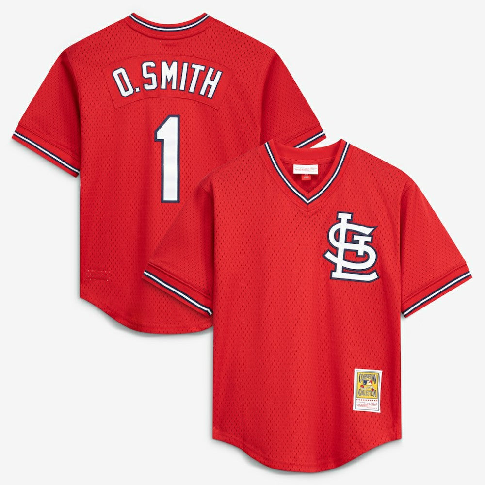 Ozzie Smith St. Louis Cardinals Mitchell & Ness Youth Cooperstown Collection Mesh Batting Practice Jersey | MLB New
