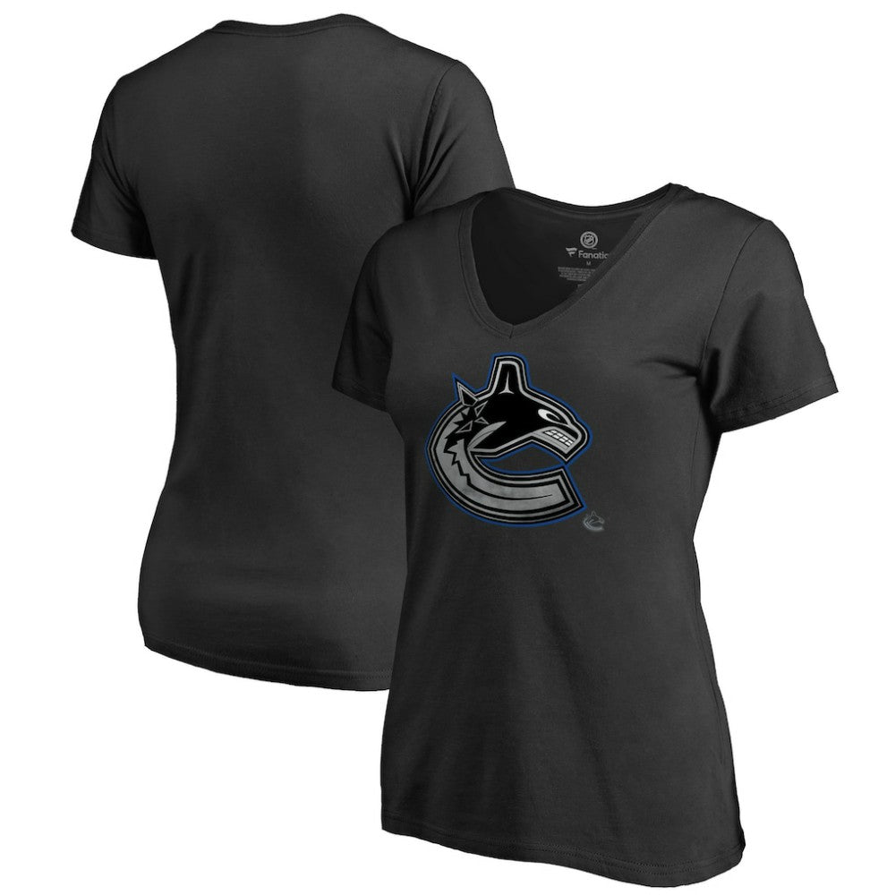 Vancouver Canucks Women's Core Smoke V-Neck T-Shirt Outlet