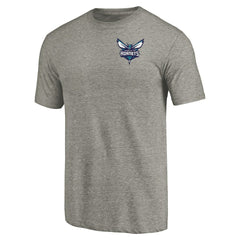 Charlotte Hornets Primary Logo Left Chest Distressed Tri-Blend T-Shirt On Sale