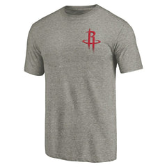 Houston Rockets Primary Logo Left Chest Distressed Tri-Blend T-Shirt On Sale