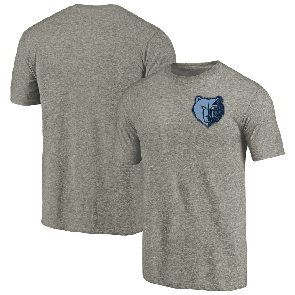 Memphis Grizzlies Primary Logo Left Chest Distressed Tri-Blend T-Shirt Discount
